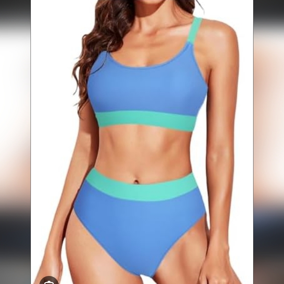 Adisputent Other - Adisputent Blue Green Bikini Swimsuit Adjustable Straps Size Small New
